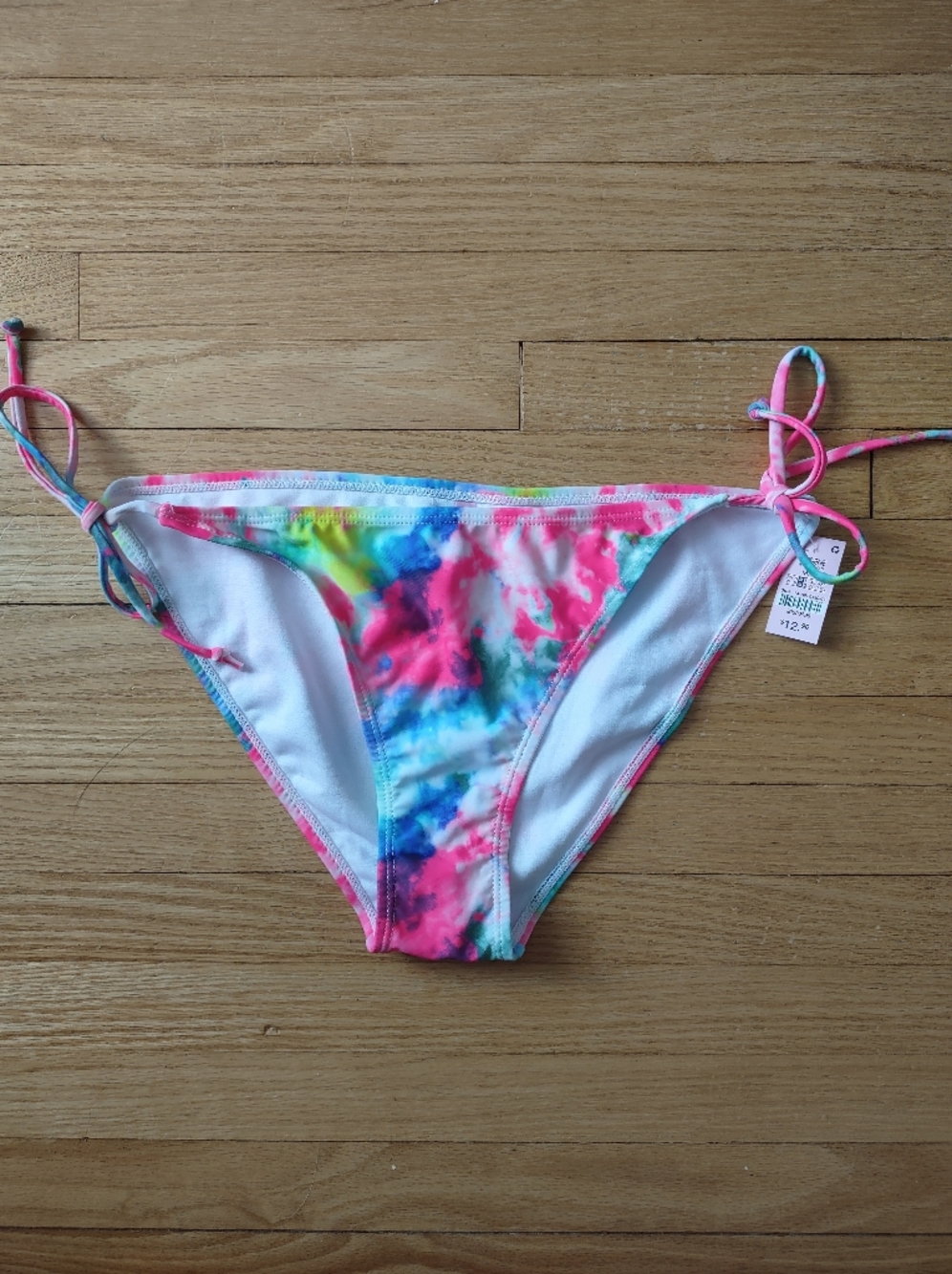 Ardene Tie Side Bikini Bottoms Neon Tie Dye Size Medium NWT